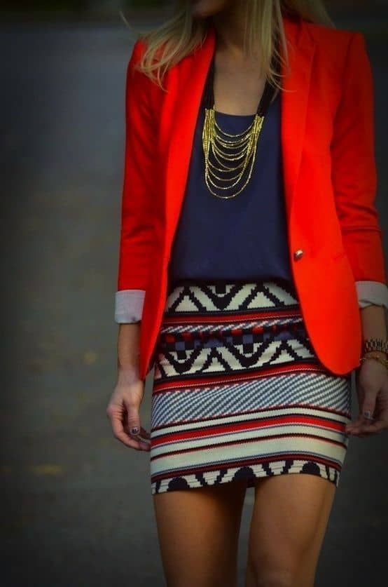 colors that go with red blazer