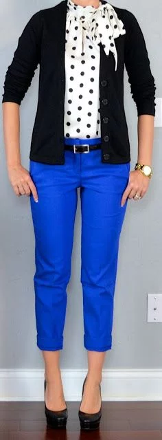 outfit with electric blue utility jeans