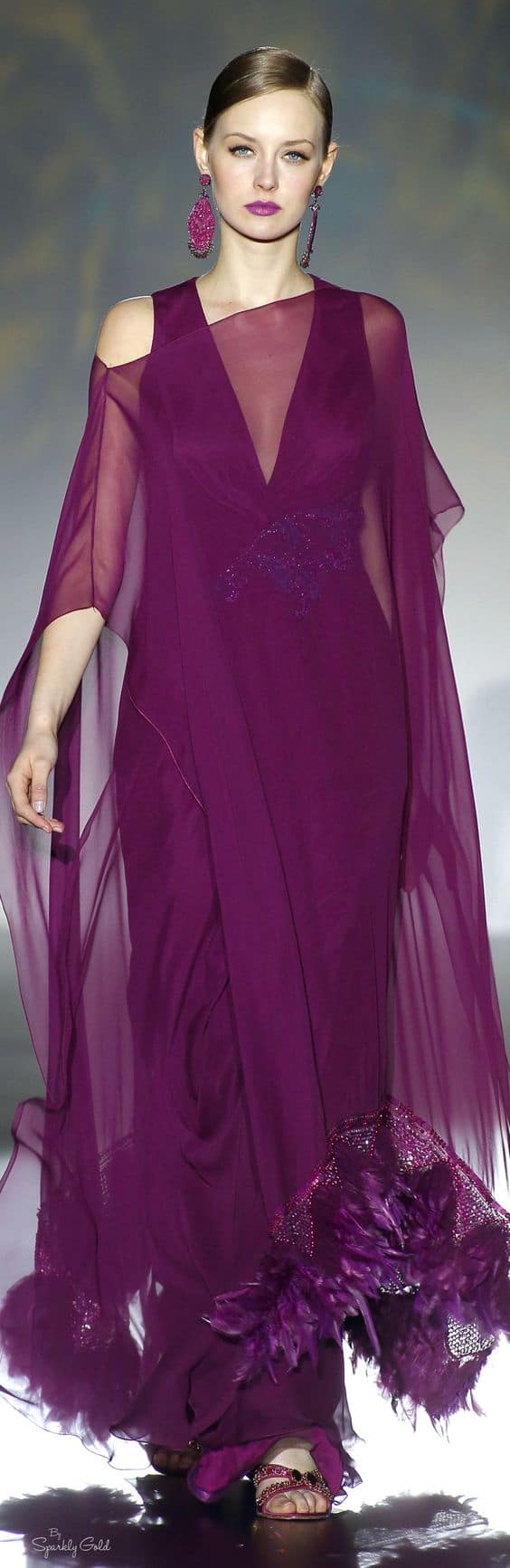 outfit with plum chiffon maxi dress