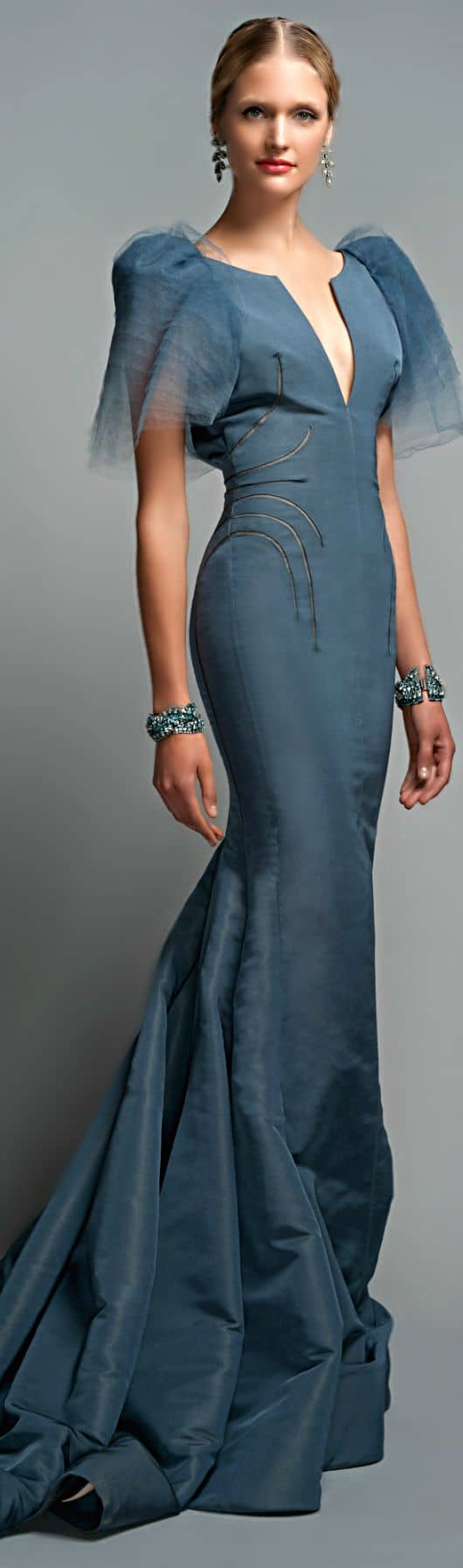 outfit with slate blue fabulous maxi dress