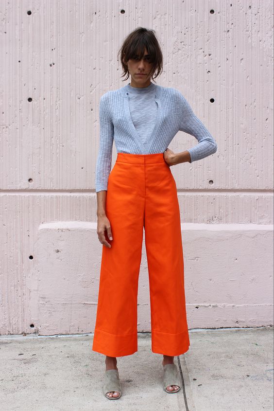colors that go with orange high waisted capri pants