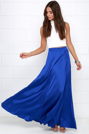 colors that go with cobalt blue maxi skirt