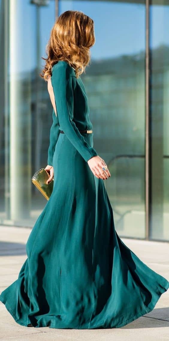 colors that go with teal green maxi dress
