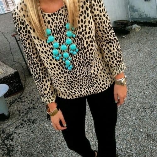 what to wear with cheetah printed blouse