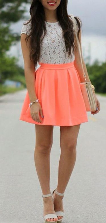 how to wear coral skater skirt
