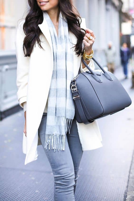 outfit with ivory coat