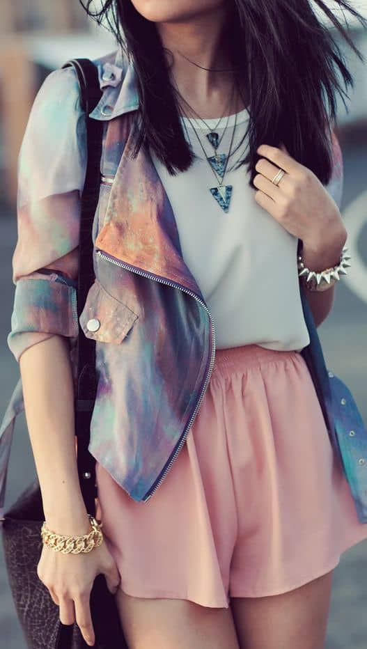 outfit with galaxy printed jacket