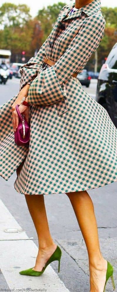 outfit with gingham coat