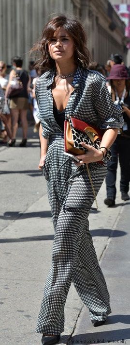 outfit with gingham jumpsuit