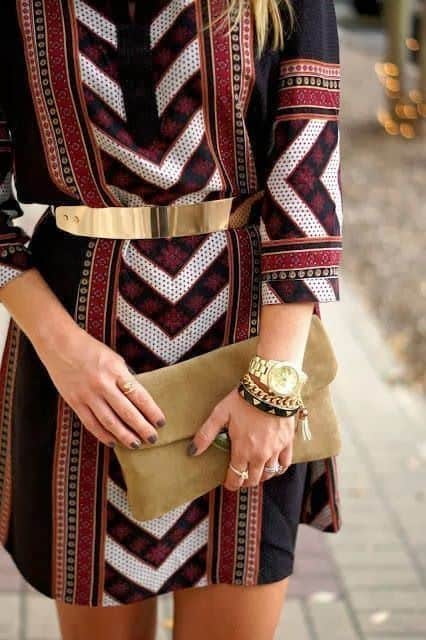 outfit with Indian printed shirt dress