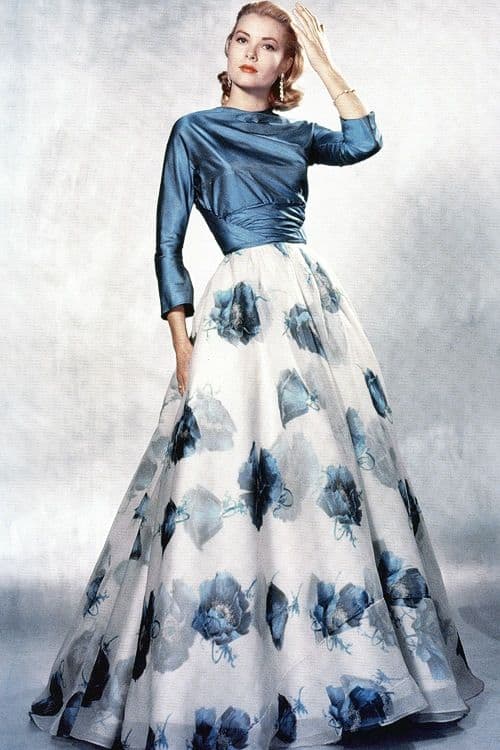 Grace Kelly in silk long sleeve blouse