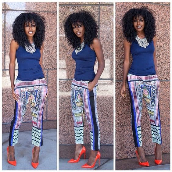 how to wear tribal printed cigarette pants