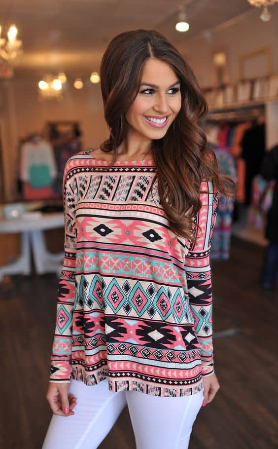 what to wear with tribal printed shirt