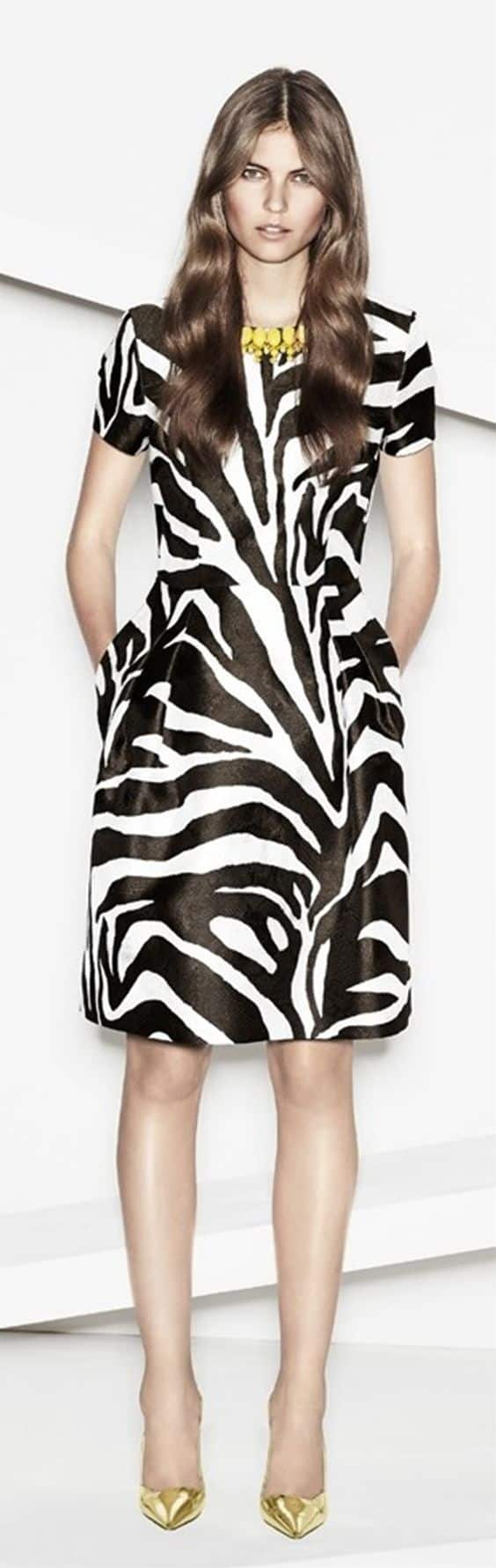 what to wear with zebra printed midi dress