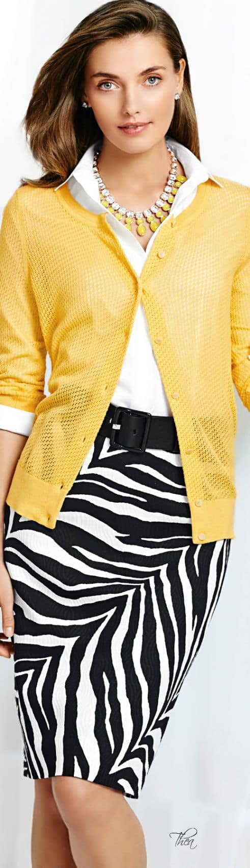 what to wear with zebra printed pencil skirt