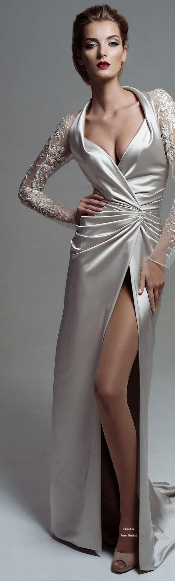 what color goes with silver evening atlas dress
