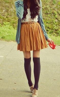 outfit with oxford shoes and skater skirt