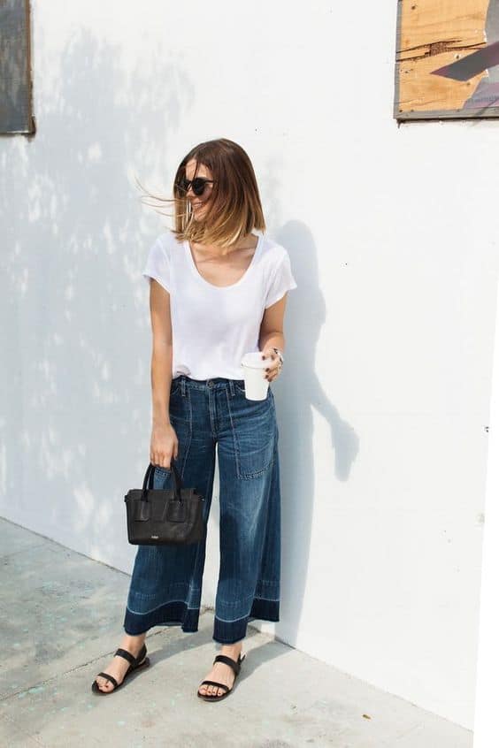 what to wear with jeans colottes 