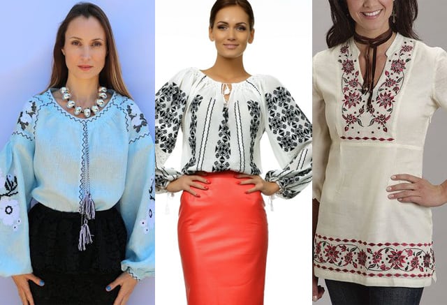how to wear white ukrainian embroidered shirt