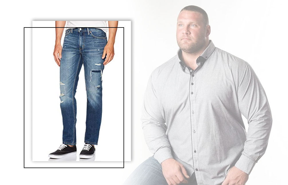 fat man wear jeans