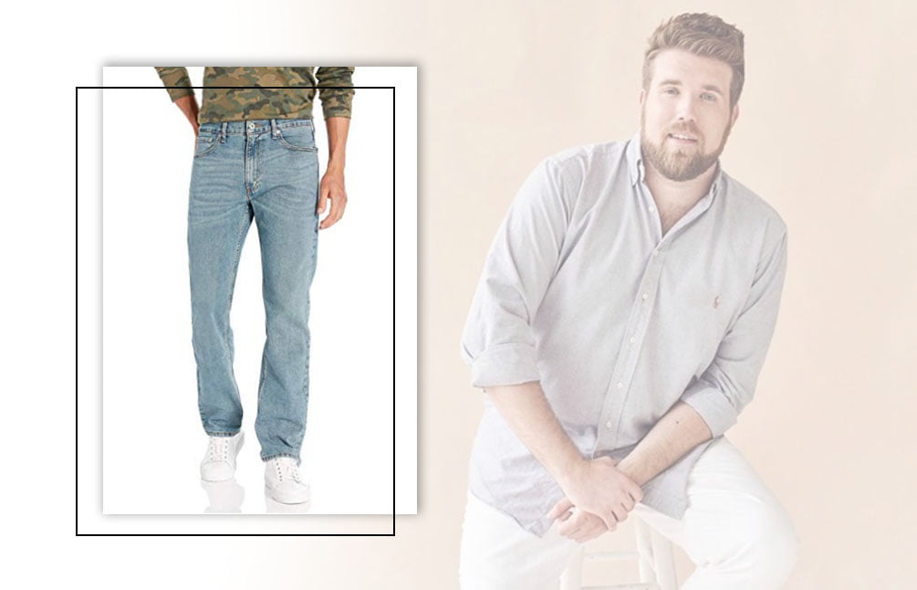 stylish blue jeans for fat guy